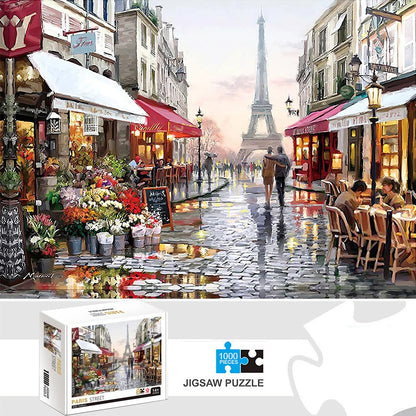 1000 Pieces Paris street Jigsaw Puzzle Home Decor Adults Puzzle Games Family Fun Floor Puzzles Educational Toys for Kids - PlusoneToys