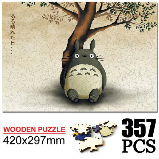 Totoro Wooden Cartoon puzzles children's Anime toy puzzle birthday gift Totoro Jigsaw Adults Decompression Toys