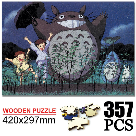 Totoro Wooden Cartoon puzzles children's Anime toy puzzle birthday gift Totoro Jigsaw Adults Decompression Toys