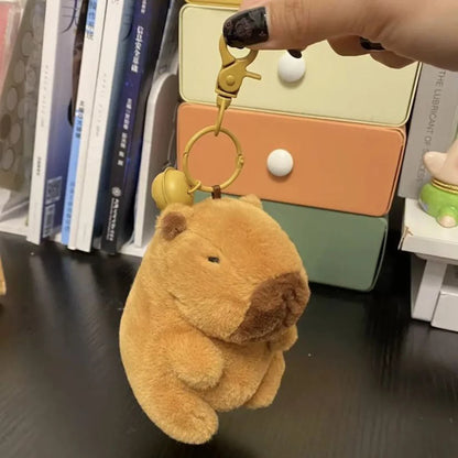 Kawaii Capibara Plush Doll Capybara Anime Bag Pendant Keychain Soft Stuffed Toys Kids Girls Birthday Gift Cute Cartoon Stickers