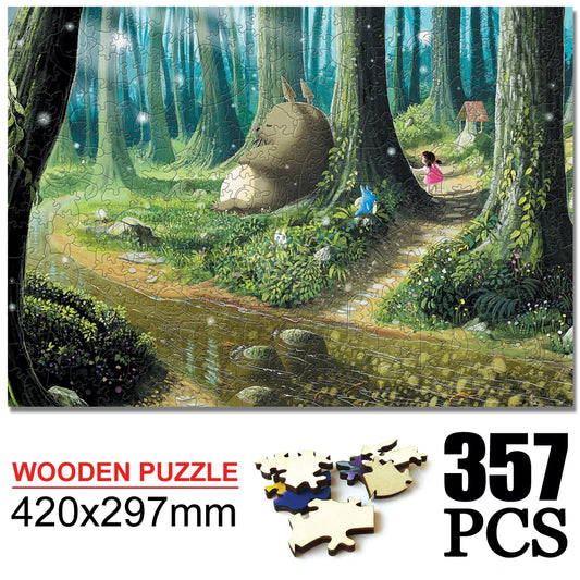 Totoro Wooden Cartoon puzzles children's Anime toy puzzle birthday gift Totoro Jigsaw Adults Decompression Toys