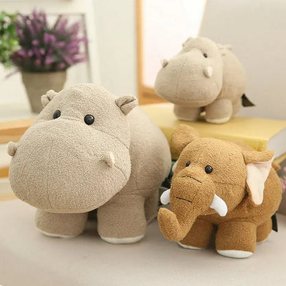 18cm Plush Hippo Toy Cute Big Ear Elephant Doll Toys for Boys Lifelike Stuffed Animals Home Desk Decor Birthday Gift for Girls - PlusoneToys