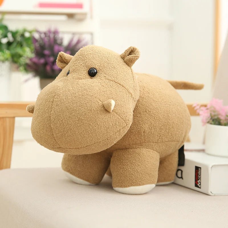 18cm Plush Hippo Toy Cute Big Ear Elephant Doll Toys for Boys Lifelike Stuffed Animals Home Desk Decor Birthday Gift for Girls - PlusoneToys