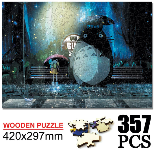 Totoro Wooden Cartoon puzzles children's Anime toy puzzle birthday gift Totoro Jigsaw Adults Decompression Toys