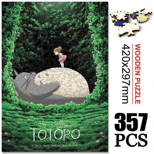 Totoro Wooden Cartoon puzzles children's Anime toy puzzle birthday gift Totoro Jigsaw Adults Decompression Toys