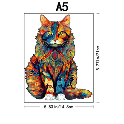 Color Changing Cat Wooden Puzzle Irregular Animal Shaped Wooden Puzzle High Difficulty Puzzle Puzzle Toy Birthday Christmas