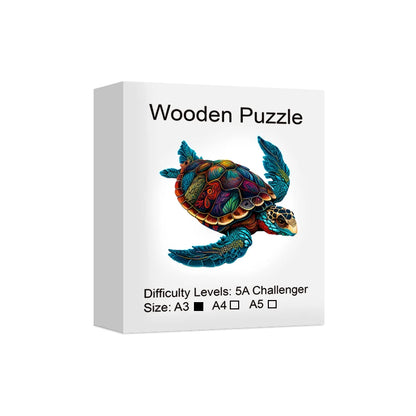 Sea Turtle Wooden Puzzle Toys, Unique Shaped Pieces Wooden Toys for Adults Kids, Family Game, Christmas Birthday Gift