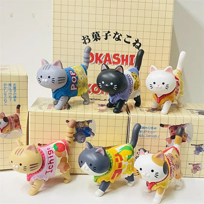 New Cat Blind Box Wearing Candy packaging Snack Cat Figure Toys kittens Dolls Blind Bag Decoration Kids Christmas Gift