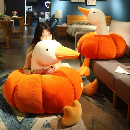 Cute Big Pumpkin Goose Plush Toys Kawaii Animal Large Duck Cartoon Sleep Pillow Cushion Soft Stuffed Doll Girl Children For Gift