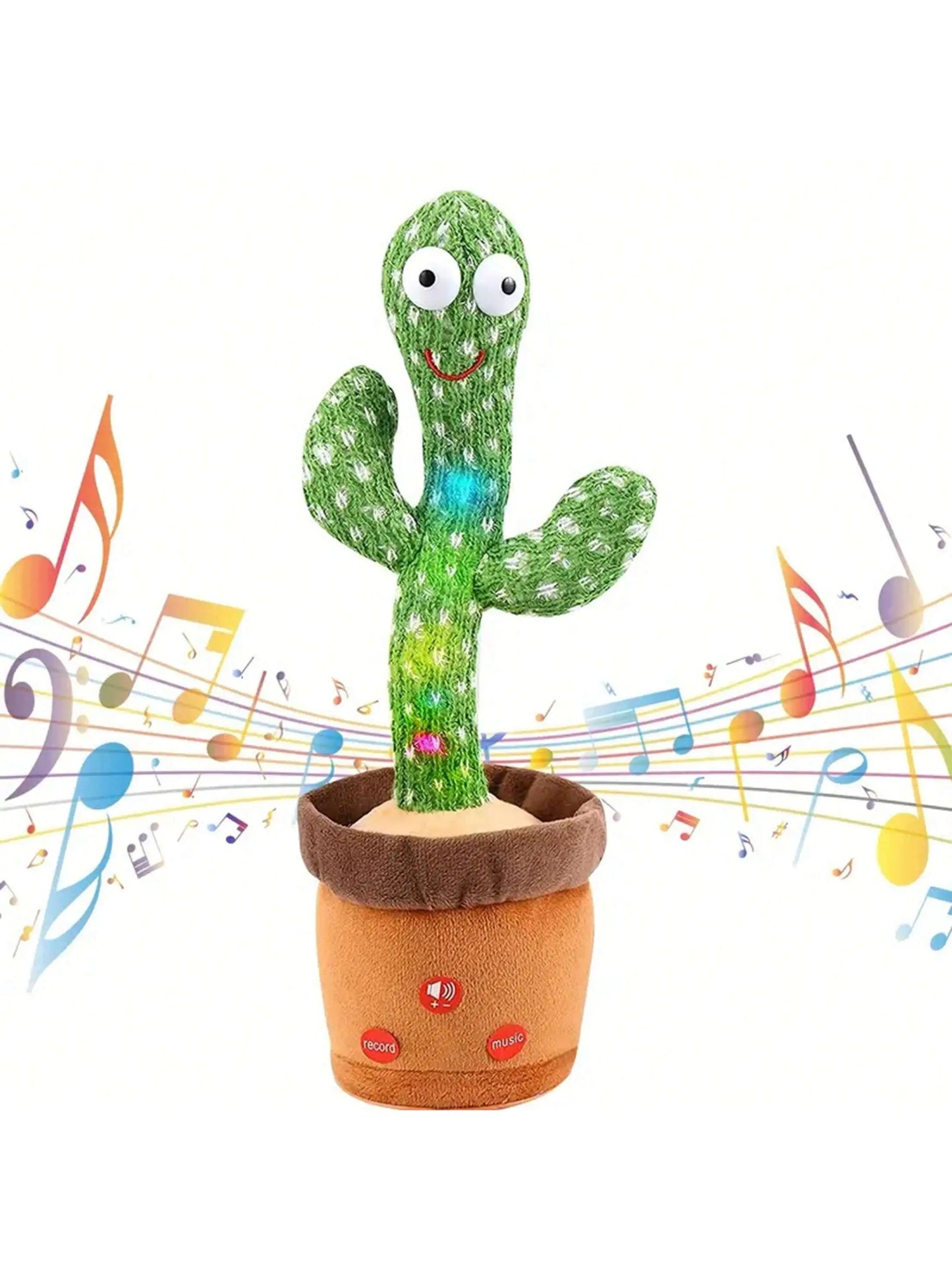 Dancing Cactus Repeat Talking Toy Electronic Plush Toys Can Sing Record Lighten USB Early Education Funny Gift Interactive Bled