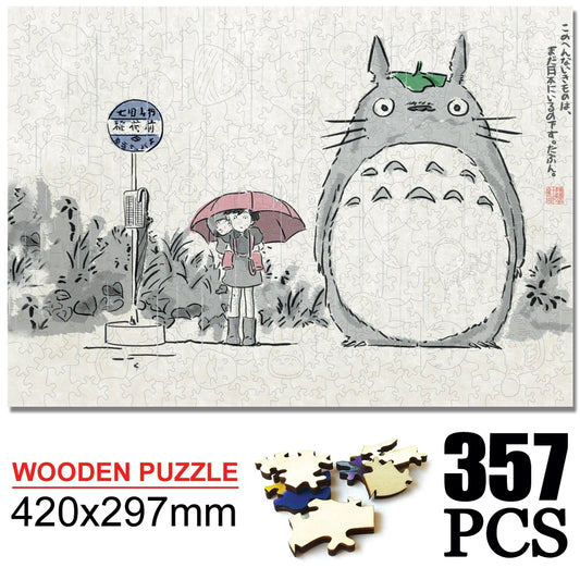 Totoro Wooden Cartoon puzzles children's Anime toy puzzle birthday gift Totoro Jigsaw Adults Decompression Toys