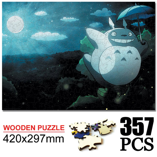 Totoro Wooden Cartoon puzzles children's Anime toy puzzle birthday gift Totoro Jigsaw Adults Decompression Toys