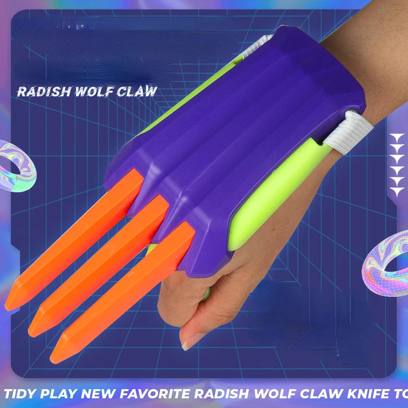 WEPICK Wolverine Radish Claw Knife Creative Students Decompress Children To Vent Retractable Radish King Kong Novelty Claw Toys