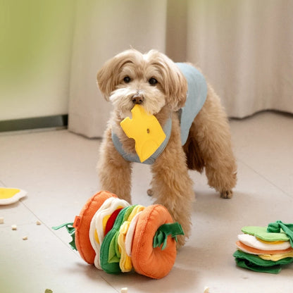 Mewoofun Dog Toys Dog Hide Food Burger Shaped Toy Encourage Training Puzzle Pet Slow Feeder Pet Sniffing Training Puzzle Toys