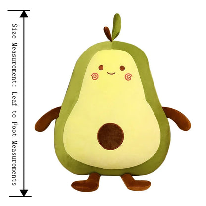 Kawaii Giant Avocado Plush Pillow Stuffed Fruit, Green Plushie Doll Big Soft Girl Sleeping Room Decor, Cute Birthday Gift