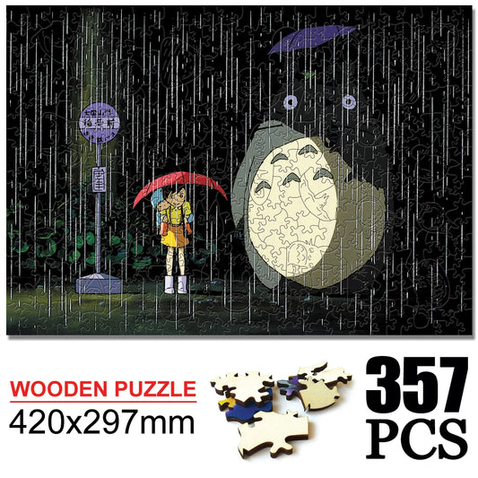 Totoro Wooden Cartoon puzzles children's Anime toy puzzle birthday gift Totoro Jigsaw Adults Decompression Toys