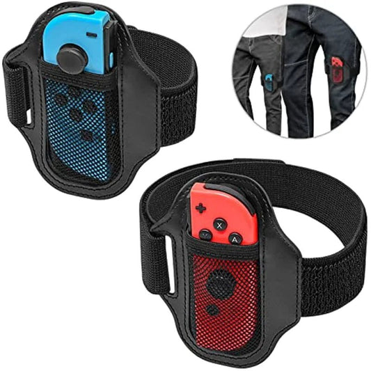 2PC Leg Strap for Switch Sports Play Soccer, for JoyCons Switch OLED Model Controller Game Accessories,Adjustable Elastic Strap - PlusoneToys