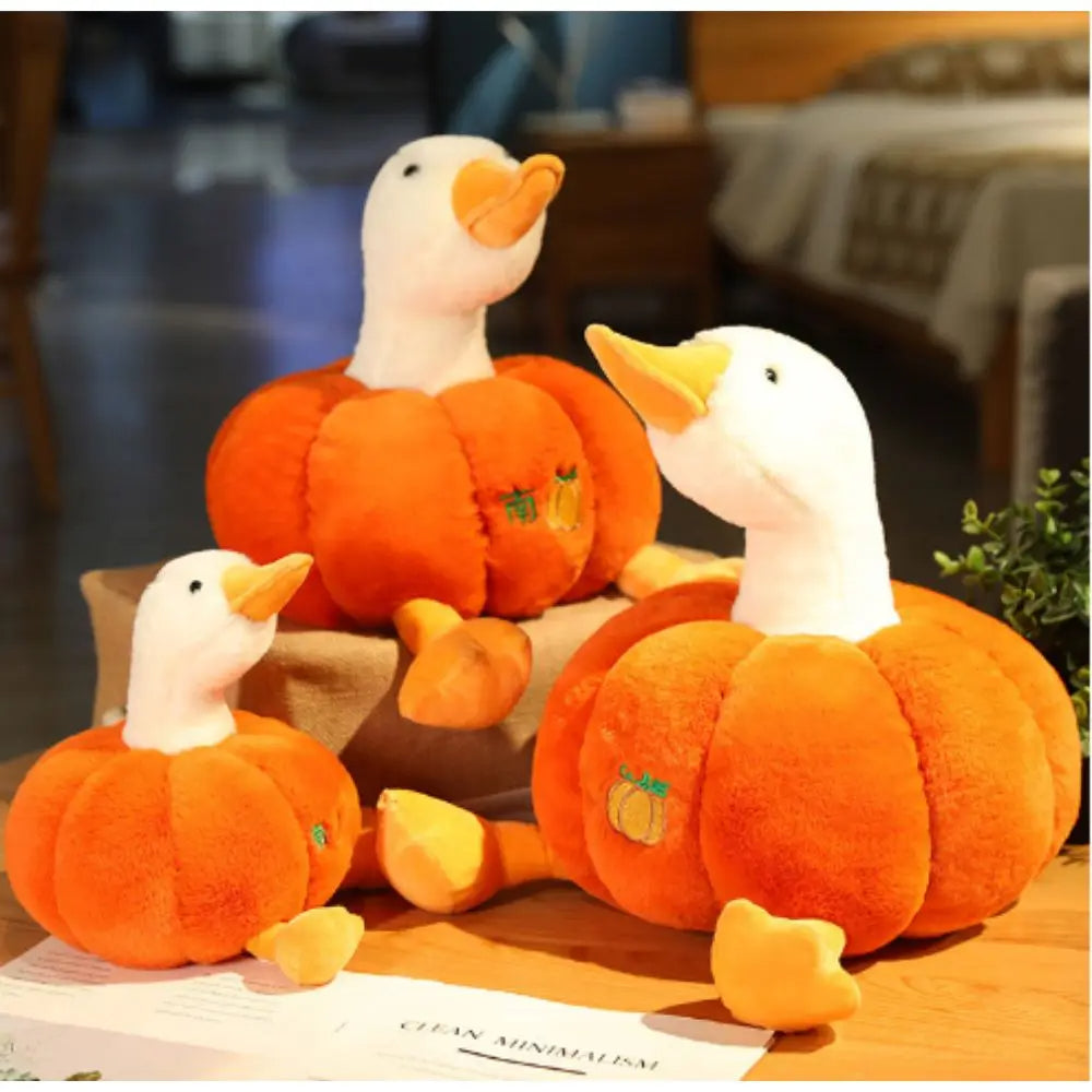 Cute Big Pumpkin Goose Plush Toys Kawaii Animal Large Duck Cartoon Sleep Pillow Cushion Soft Stuffed Doll Girl Children For Gift