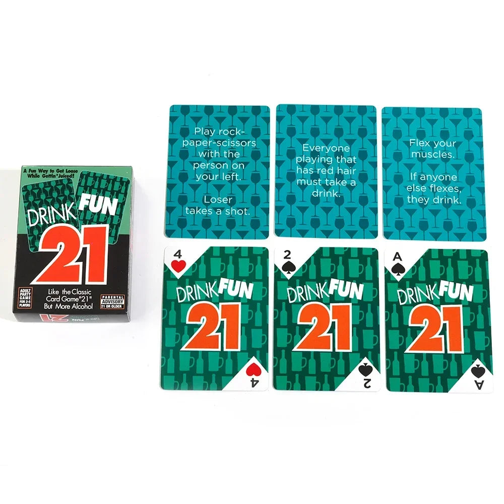 Drink Fun 21 Card Game A Hilarious Drinking Card Game Like The Classic Card Game 21 But More Alcohol 56 Pcs Cards