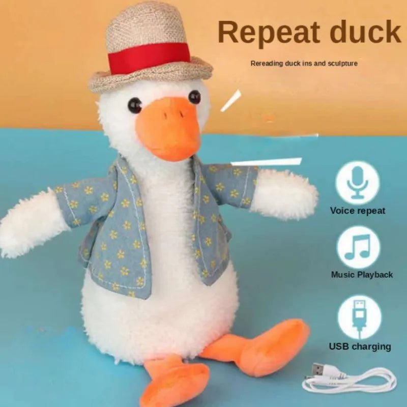 Electric Plush Toys Speaker Talking Replay Duck Dancer Recording Singing Dancing Ducks Electronic Doll Baby Toys for Children