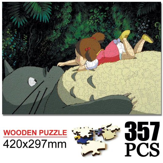 Wooden Cartoon puzzles children's Anime toy puzzle birthday gift Totoro Jigsaw Adults Decompression Toys