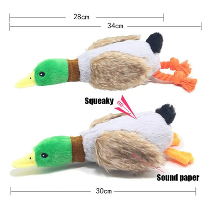 Cute Plush Duck Sound Toy Stuffed Squeaky Animal Squeak Dog Toy Cleaning Tooth Dog Chew Rope Toys Pet Dog Accessories Toys