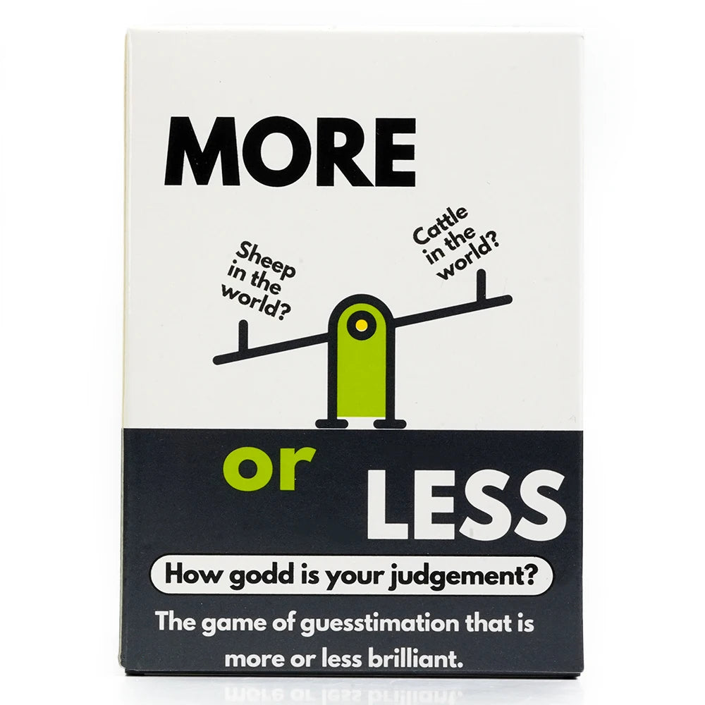 More or Less Card Game How Good How Good Is Your Judgement| Board Game