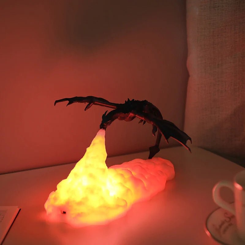 3D Print Dragon Lamp Bedroom Night Light Teenager Room Decoration Rechargeable LED Lights Indoor Desk Lamp Holiday Birthday Gift - PlusoneToys