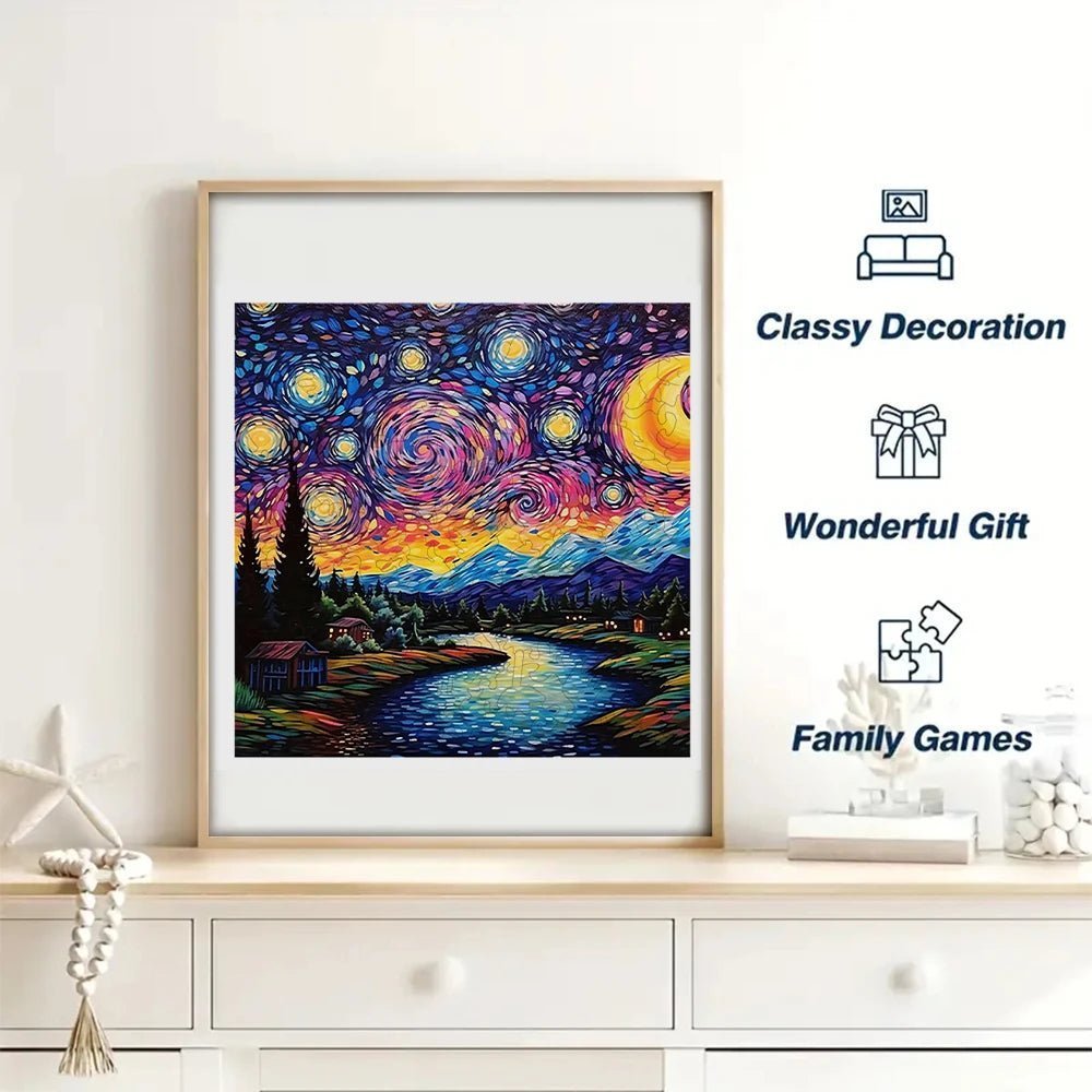 3D Wooden Puzzle Starry Space Adult Gift Puzzle Puzzle puzzle Art Decoration Wall Decoration Gift Children's Intelligence - PlusoneToys