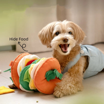 Mewoofun Dog Toys Dog Hide Food Burger Shaped Toy Encourage Training Puzzle Pet Slow Feeder Pet Sniffing Training Puzzle Toys