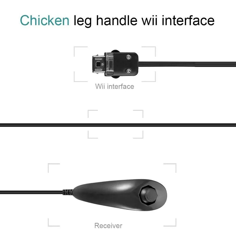 Wired Nunchuck For Nintendo Wii Game Controller Hand Curved Game Handle Controller Nunchuk For Wii Gamepad Accessories