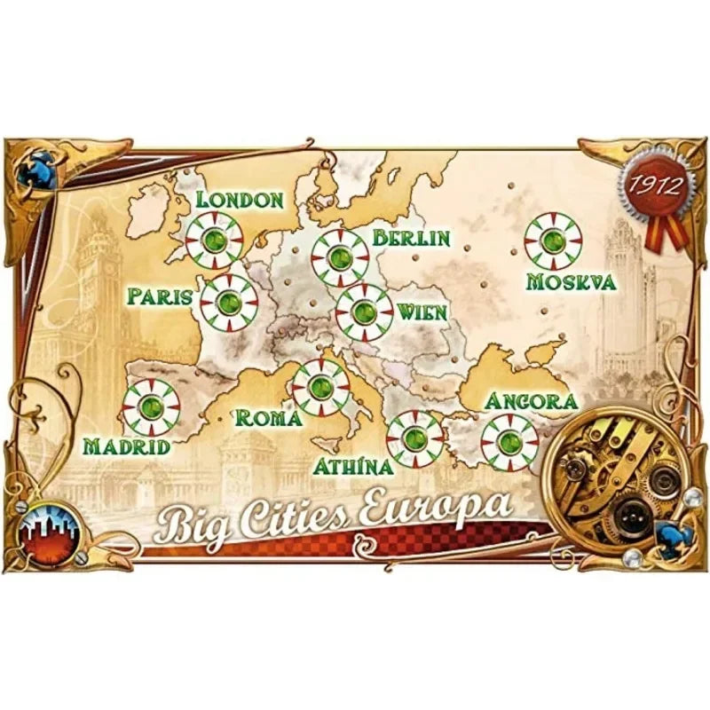 Ticket To Ride Europa 1912 Board Game EXPANSION Train Route-Building Strategy Game Party Play Cards Game Plot Board Game