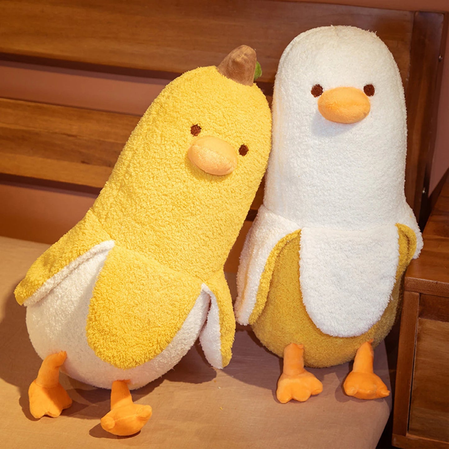 50CM Kawaii Creative Banana Duck Plush Toys Soft Down Cotton Cartoon Sleeping Pillow Home Sofa Bed Decoration Girl Gifts - PlusoneToys