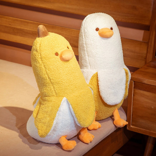 50CM Kawaii Creative Banana Duck Plush Toys Soft Down Cotton Cartoon Sleeping Pillow Home Sofa Bed Decoration Girl Gifts - PlusoneToys