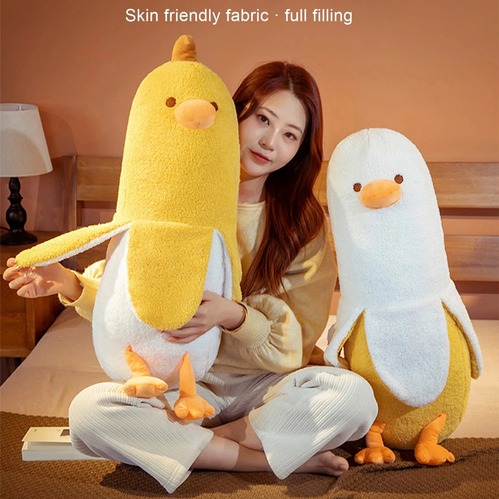 50CM Kawaii Creative Banana Duck Plush Toys Soft Down Cotton Cartoon Sleeping Pillow Home Sofa Bed Decoration Girl Gifts - PlusoneToys