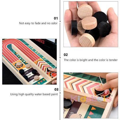 Wooden Board Game Set Toy Disc Mind Battle Game Shuffleboard Curling Game Ideal For Adult And Family Entertainment Kids Gifts