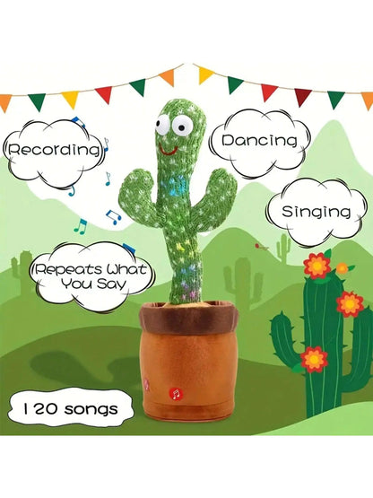 Dancing Cactus Repeat Talking Toy Electronic Plush Toys Can Sing Record Lighten USB Early Education Funny Gift Interactive Bled