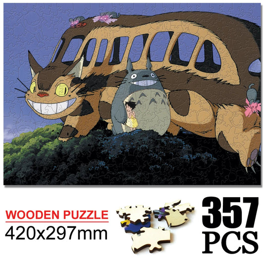 Totoro Wooden Cartoon puzzles children's Anime toy puzzle birthday gift Totoro Jigsaw Adults Decompression Toys