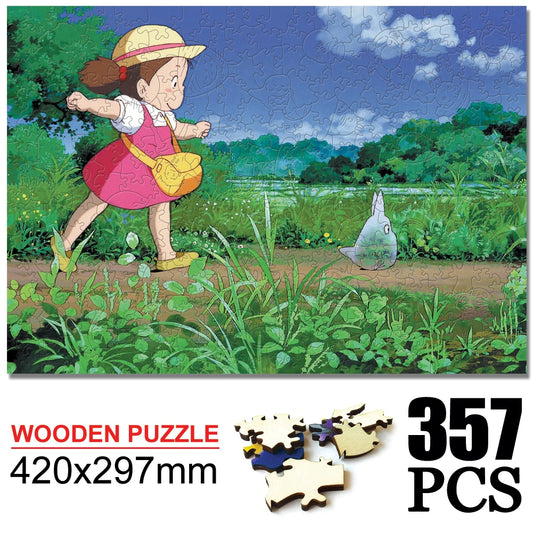 Totoro Wooden Cartoon puzzles children's Anime toy puzzle birthday gift Totoro Jigsaw Adults Decompression Toys