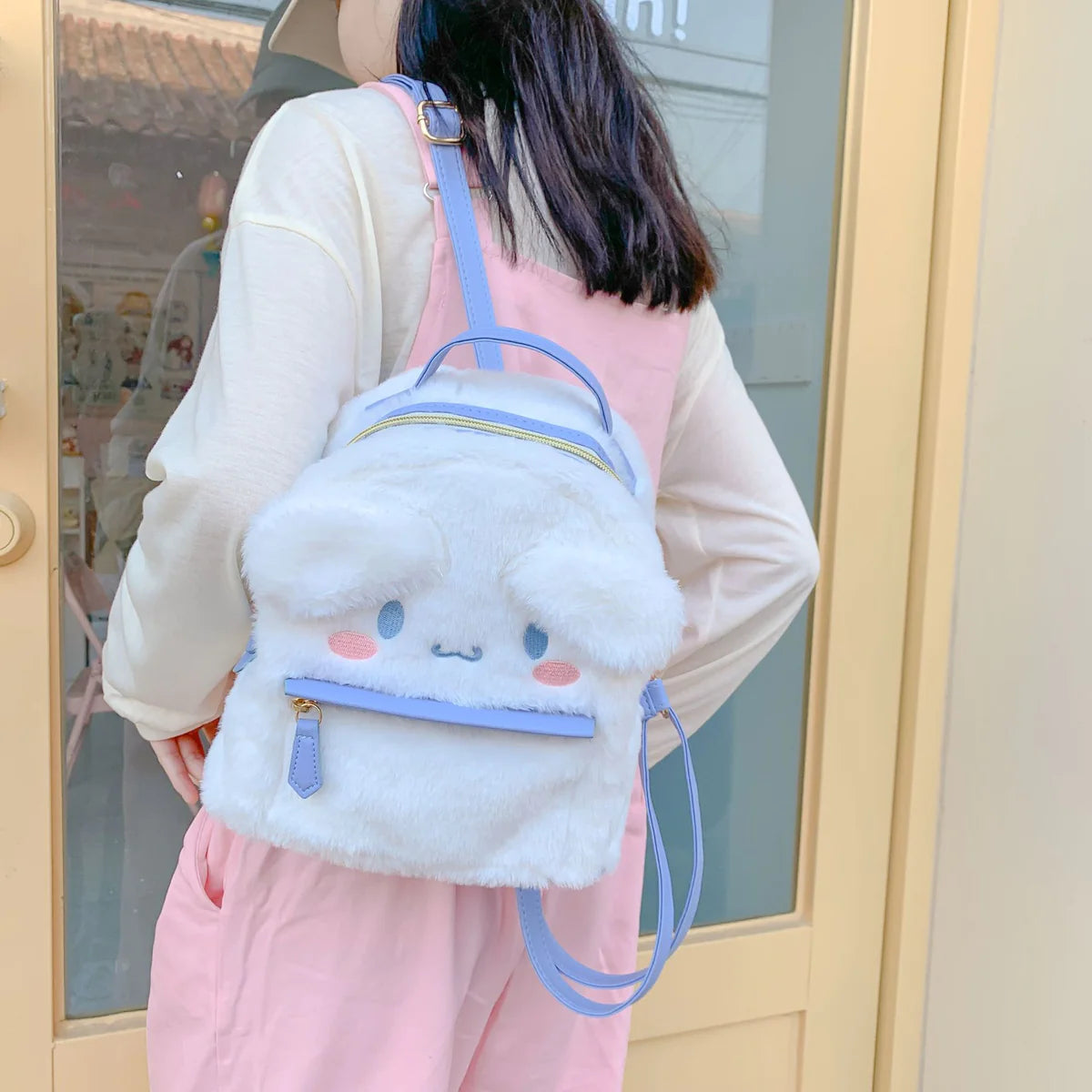 Kawaii Sanrio Plush Bag Cinnamoroll Backpack Plushie My Melody Bag Anime Stuffed Toys Cute Backpacks for Girls Christmas Gifts