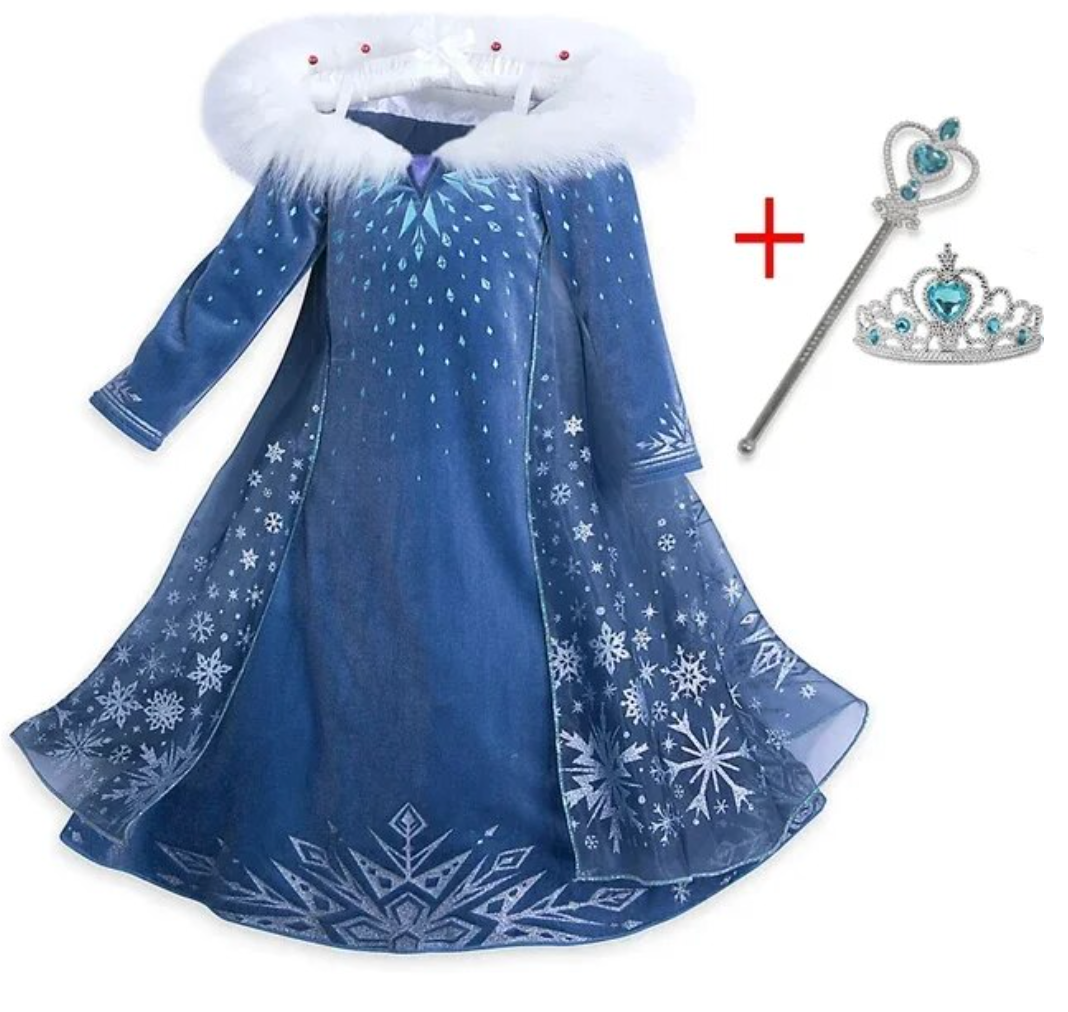 Frozen Elsa Kids Princess Costume Girl Halloween Cosplay Party Dress