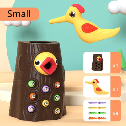 Intelligence Development Of Woodpecker Insect Catching Game Toy, Early Education Magnetic Fishing Toys for Children Kids Gifts