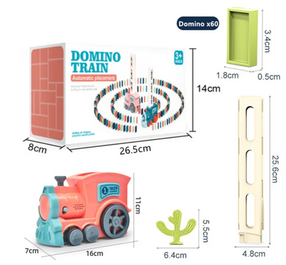 Kids Electric Domino Train Car Set With Sound & Light Automatic Laying Dominoes Blocks Game DIY Educational Toys For Children