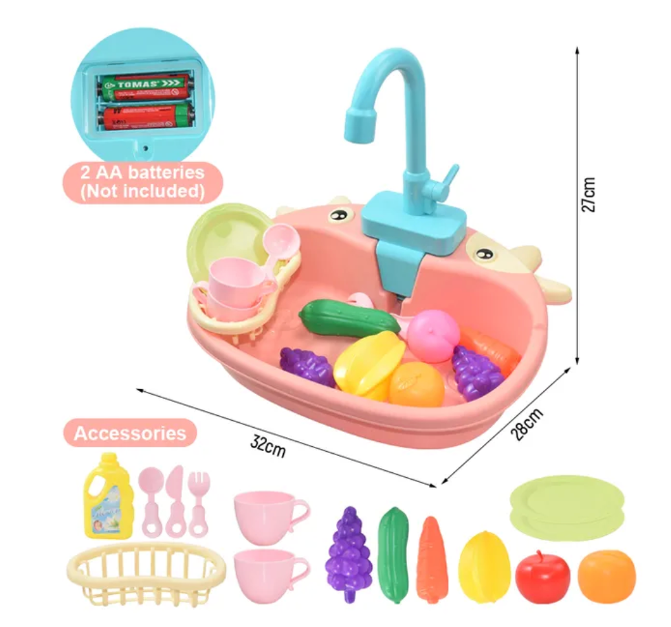 Kids Kitchen Sink Toys Simulation Electric Dishwasher Mini Kitchen Food Pretend Play House Toy Set Children Role Play Girl Toys