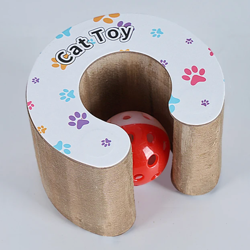 Magic Organ Cat Scratching Board Cat Toy with Ball Pet Cat Grinding Claw Cat Climbing Frame Magic Organ Pet Cat Play Scratch Toy