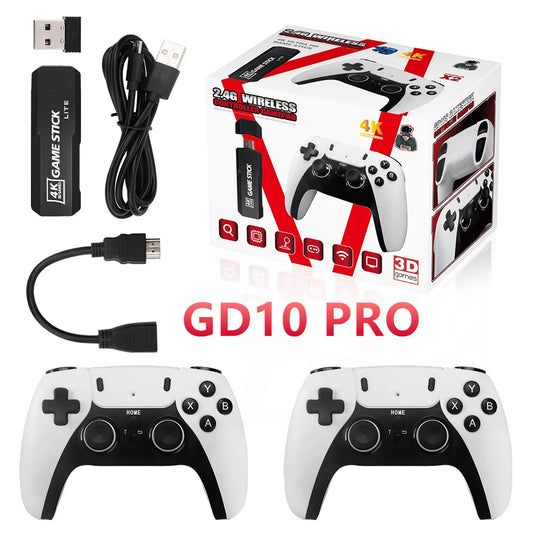 New GD10 PRO Video Game Stick Console 2.4G Double Wireless Controller Christmas Gift