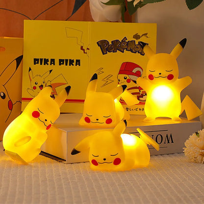 Pokemon Pikachu Night Light Glowing Children Toy Pokemon Pikachu Cute Bedside Lamp Children's Birthday Christmas Present