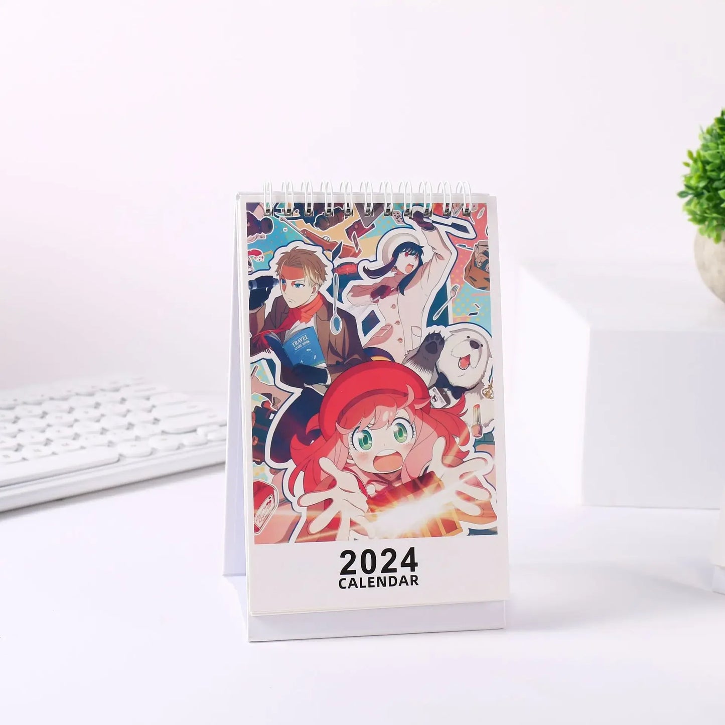 HOT Anime Demon Slayer SPY x Family 2024 New Year Table Calendar Anya Desk Calendar Agenda Organizer Planner Books