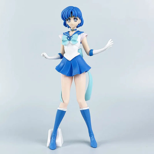 Sailor Moon Anime Figure 22cm Sailor Mercury Decor Ornaments PVC Action Figurine Collectible Model Toy Gift