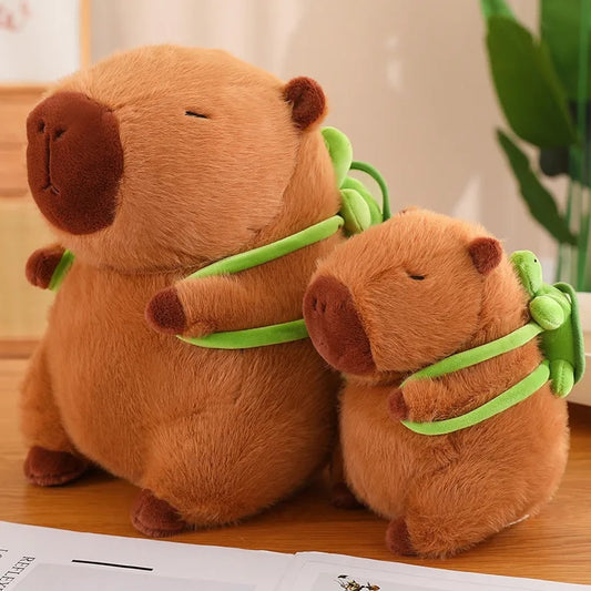 Fluffy Capybara Plush Doll Kawaii Capybara With Tortoise Stuffed Toy